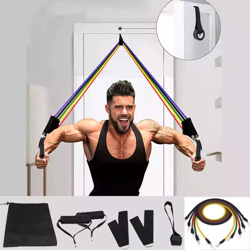 Adjustable Resistance Band Set by FitSwift™ – 11-Piece Home Gym Exercise Kit