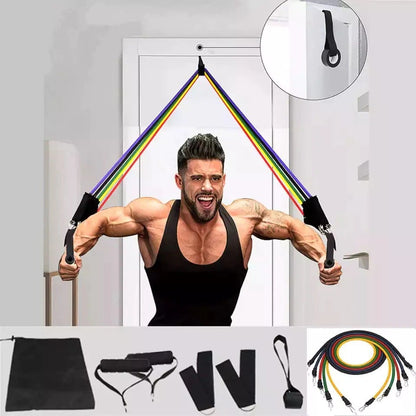 Adjustable Resistance Band Set by FitSwift™ – 11-Piece Home Gym Exercise Kit