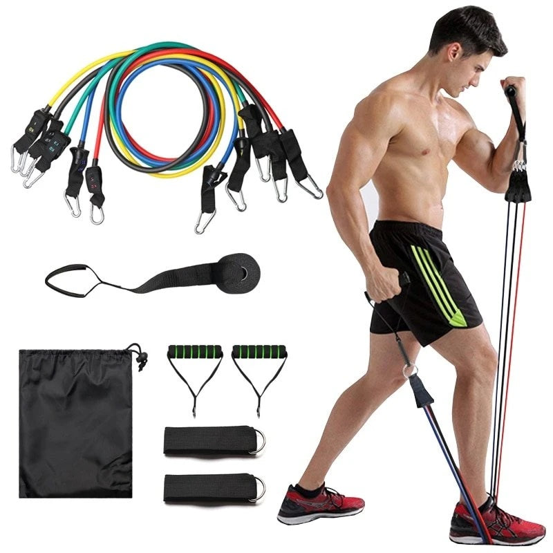 Adjustable Resistance Band Set by FitSwift™ – 11-Piece Home Gym Exercise Kit